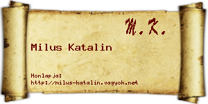 Milus Katalin névjegykártya